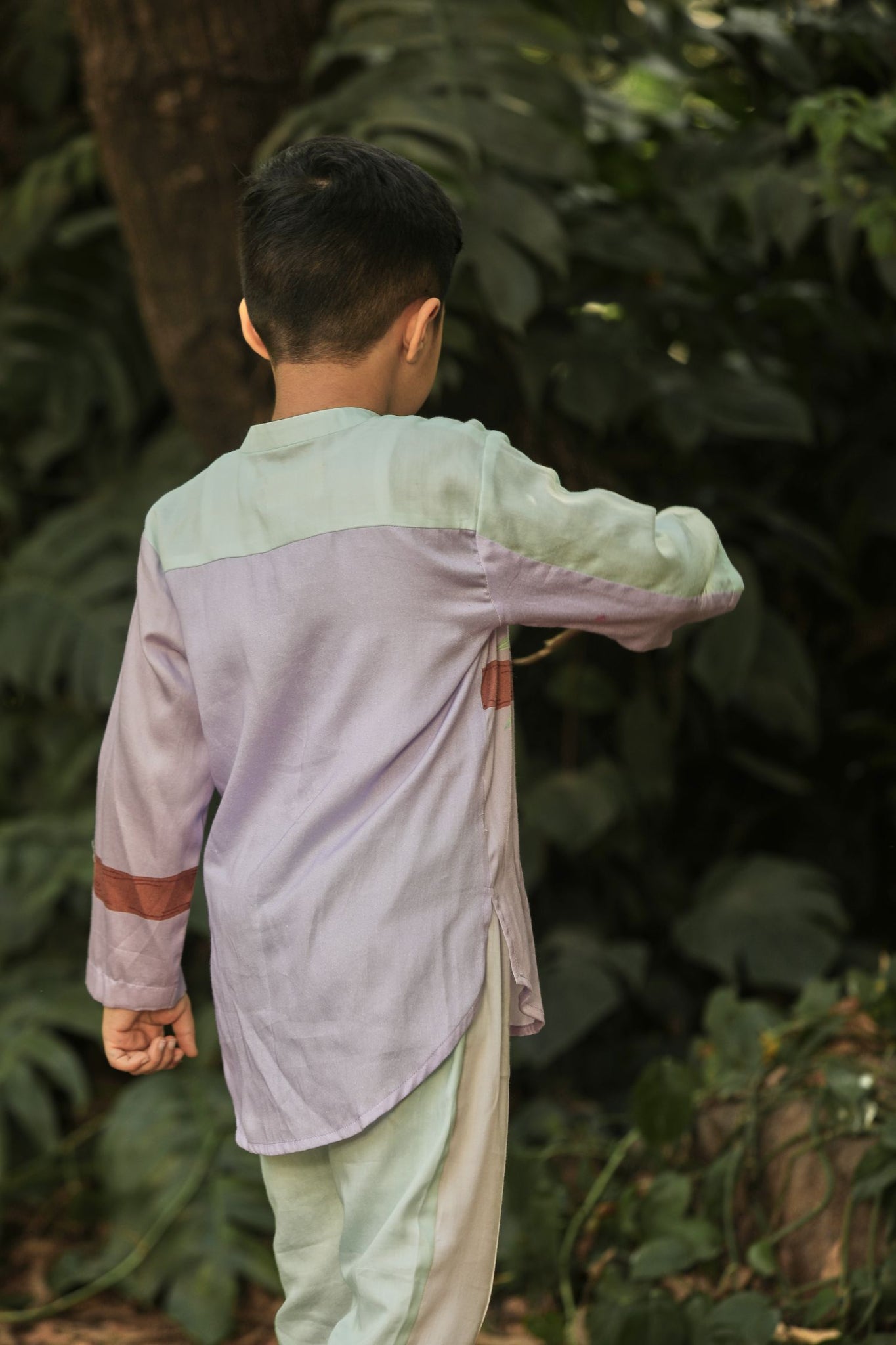 Lavender Short Shirt Kurta Pants Co-Ord Set