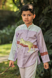 Lavender Short Shirt Kurta Pants Co-Ord Set