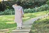 Pink And Lavender Animal Print Long Kurta And Pants Set