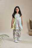 Tropical Print Kurta With Yoke And Salwar Set