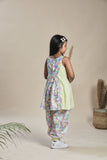 Tropical Print Kurta With Yoke And Salwar Set