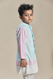 Blue And Pink Long Kurta And Pants Set