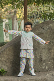 Tropical Print Kurta And Pants Bandi Set