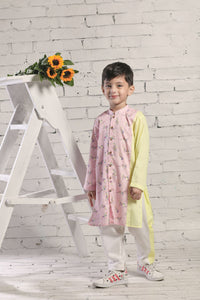 Pink Animal Print Long Kurta And Pants Set