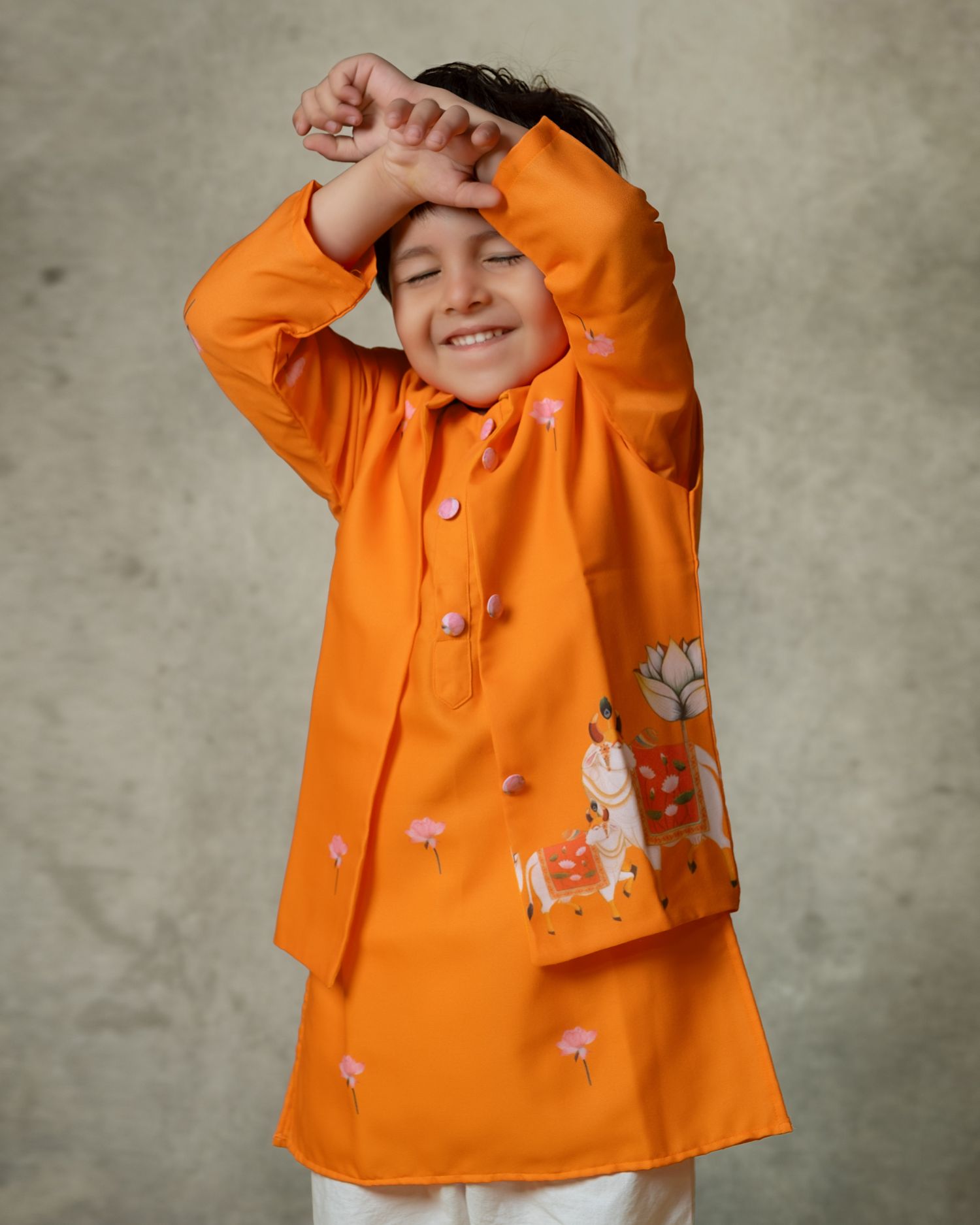 Orange Pichwai Bandi Set