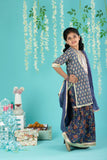 Cotton Block Print Mulmul Kurta And Sharara With Gota Detailing And Cotton Crinkle Dupatta