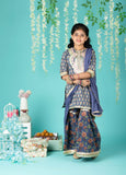 Cotton Block Print Mulmul Kurta And Sharara With Gota Detailing And Cotton Crinkle Dupatta