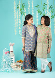 Block Print Cotton Kurta And Glaze Cotton Pyjama With Nehru Jacket