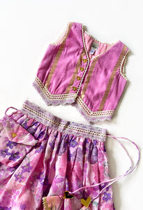 Lilac Waistcoat Skirt Set