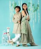 Block Print Cotton Kurta And Glaze Cotton Pyjama With Nehru Jacket