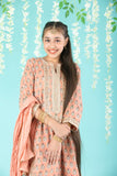 Cotton Block Print Mulmul Kurta And Sharara With Gota Detailing And Cotton Crinkle Dupatta