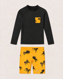 Black And Mustard Horse Swim Set