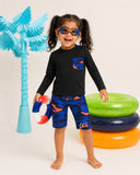 Black And Blue Camo Swim Set