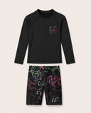 Black And Neon Swim Set