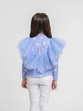 Blue Butterfly Lilly Frill Top