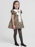 Brown Leopard Half Sleeves Dress