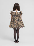 Brown Leopard Half Sleeves Dress