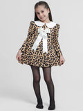 Brown Leopard Full Sleeves Dress