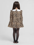 Brown Leopard Full Sleeves Dress