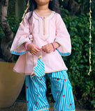 Pink Kurti with Printed Farshi Salwar