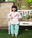 Peach Kurti with Printed Farshi Salwar
