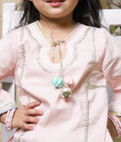 Peach Kurti with Printed Farshi Salwar