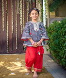Printed Kurti with Red Farshi Salwar