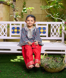 Printed Kurti with Red Farshi Salwar