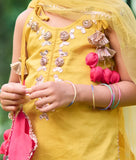Yellow Kurti with Farshi Salwar