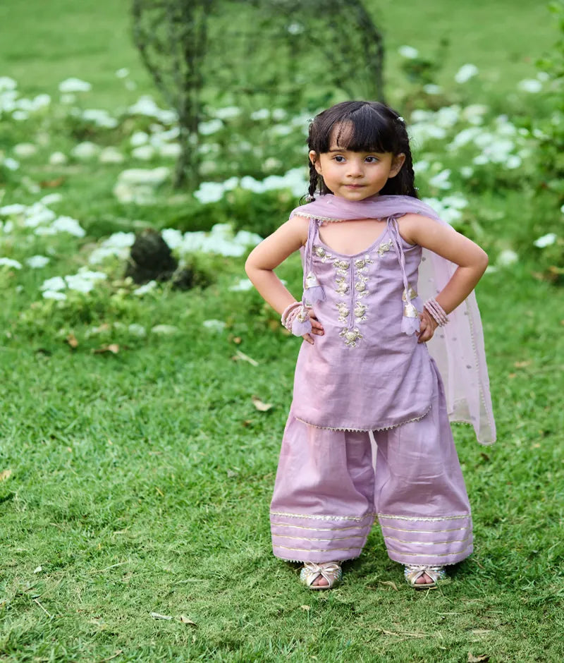 Lilac Kurti with Farshi Salwar