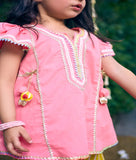Coral Kurti with Printed Farshi Salwar