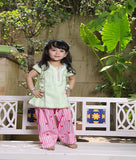 Green Kurti with Printed Farshi Salwar