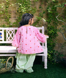 Pink Printed Kurti with Green Farshi Salwar