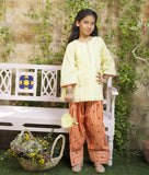 Yellow Kurti with Printed Farshi Salwar