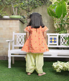 Orange Printed Kurti with Yellow Farshi Salwar