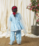 Blue Gota Embroidered Kurti Set