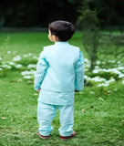 Blue Gota Embroidered Jacket Set