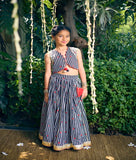 Black Printed Lehenga Set