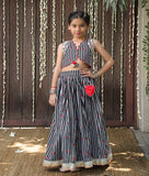 Black Printed Lehenga Set