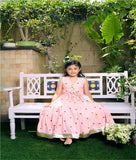 Peach Printed Lehenga Set