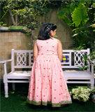 Peach Printed Lehenga Set