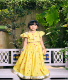 Yellow Printed Lehenga Set