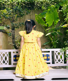 Yellow Printed Lehenga Set