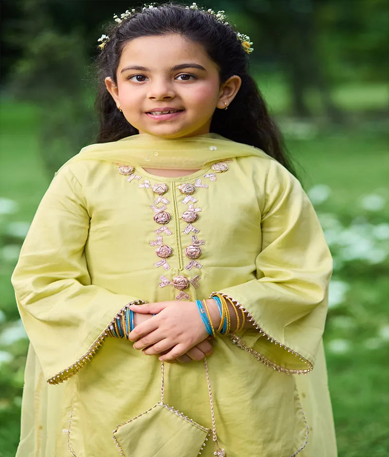 Green Kurti with Farshi Salwar