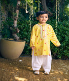 Yellow Printed Kurta with Salwar
