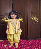 Yellow Bandhej Kurti with Dhoti