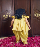 Yellow Bandhej Kurti with Dhoti