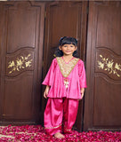 Pink Bandhej Kurti with Salwar