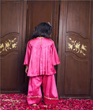 Pink Bandhej Kurti with Salwar