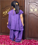 Purple Bandhej Kurti with Dhoti